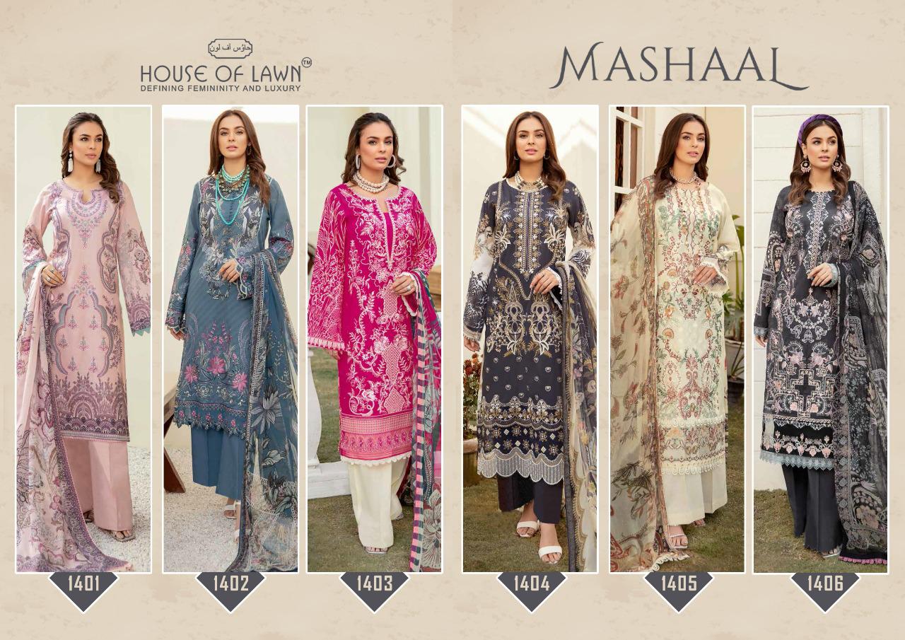 House Of Lawn Mashaal Lawn Cotton Fancy Wear Designer Pakistani Salwar Kameez Collection
